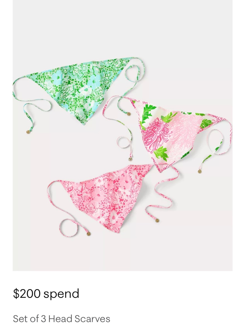Lilly Pulitzer Set of 3 Head Scarves
Set of 3 printed cotton poplin